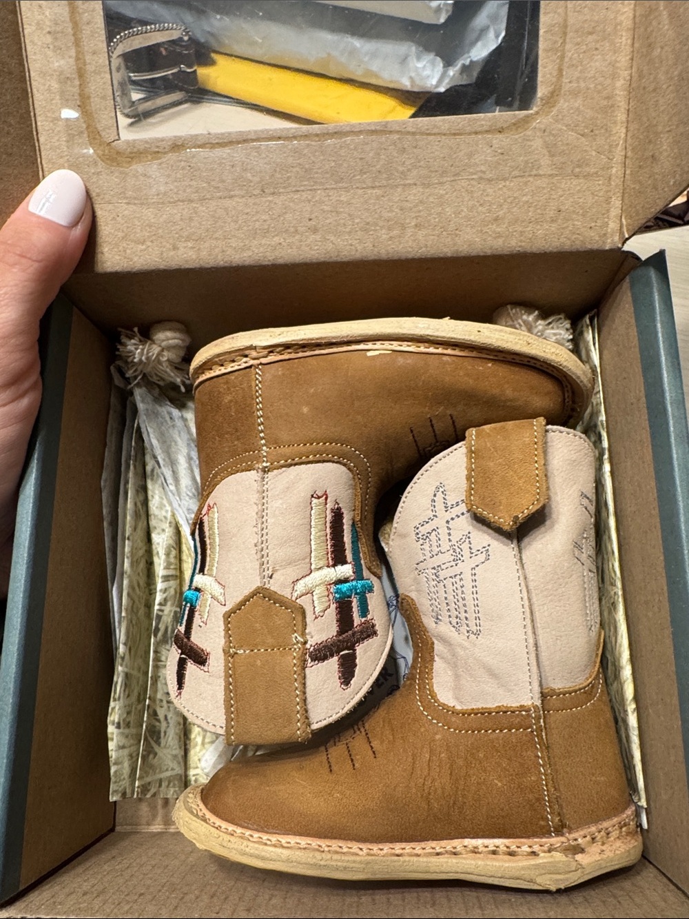Roper Infant Brown and Tan Western Embroidered Boots